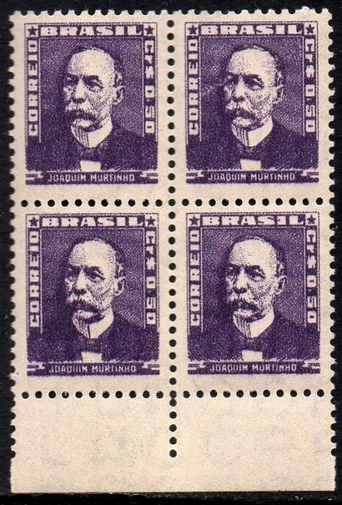 Brasil 495c Bisneta Violeta Escuro Quadra NNN (l)