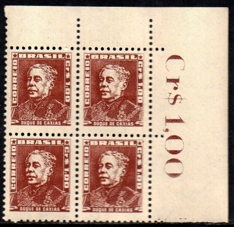 Brasil 498d Bisneta Castanho Violáceo Quadra NNN (a)