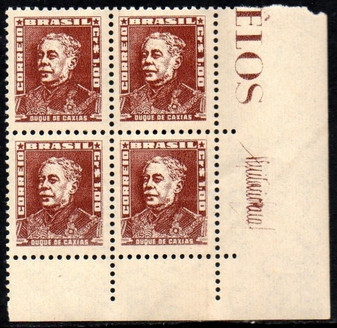 Brasil 498d Bisneta Castanho Violáceo Quadra NNN (c)