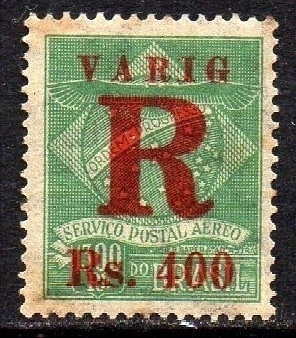 Brasil V 04B Varig Provisória Variedade Vermelho Brilhante NN
