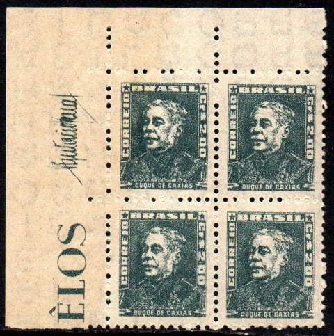 Brasil 500a Bisneta Verde Colbalto Quadra NNN (c)