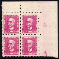 Brasil 502a Bisneta Maravilha (UV=Carmim) Quadra NNN (d)