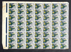 Aéreos - Bandeira Nacional - Bloco de 56 selos, filigrana "K" - 672 Ufs.