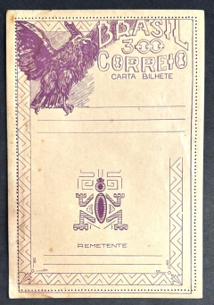 Carta Bilhete 300 Réis - Águia Nova - CB 99 - 120 Ufs - algumas manchas!