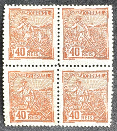 Vovó 40 Réis, sem filigrana, papel cebolinha - RHM 176 B - 1000 Ufs.