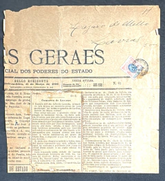 Fragmento de Jornal circulado de Belo Horizonte para Lavras com carimbo ambulante central.