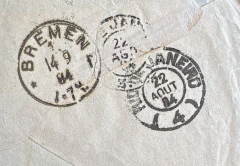 Envelope com PAR do selo “CABECINHA” de 100 réis da Emissão Casa da Moeda circulado de São Paulo/SP em 21 de agosto de 1 na internet