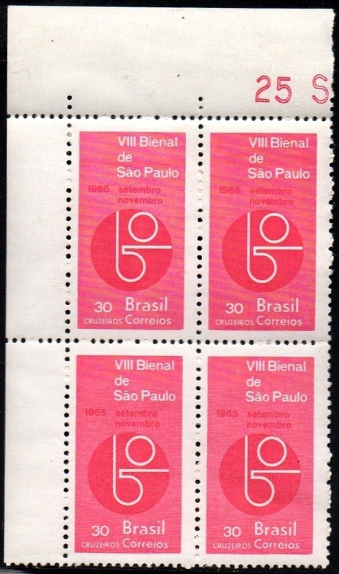 Brasil C 0537 Bienal de São Paulo Quadra 1965 NNN (a)