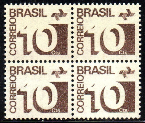 Brasil 539a Cifras Pardo Escuro Quadra NNN