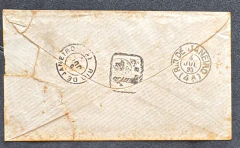Carta de Serraria para Rio de Janeiro porteada com um selo de 100 rés, obliterado por carimbo Mudo. Ao lado, carimbo cir - comprar online