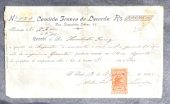 Recibo com Selo Fiscal 1921