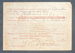 Vale Postal Nacional - Mod. 385 (ant. 3v.p.) Circulado de Belenzinho para Bahia, em 1931 - Valor$ 24$000 - comprar online