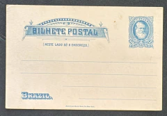 Bilhete Postal simples tipo I (BP-14) - Apresentando linha guia horizontal superior direita e selo fixo com cruzeta abai