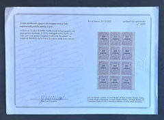 Jornal Sobrestampado - Variedade - Bloco de 12 selos novos em papel grosso, com denteação mista - RHM 125 GBI - 6000 Ufs na internet