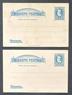 Dois Bilhetes Postais simples tipo I (BP-14) com a variedade Chapa Quebrada na Oval.