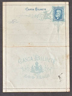 Carta Bilhete D. Pedro 100 réis, azul, perf. 11 1/4 (CB-15) - Nova - 600 Ufs