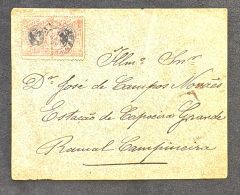 História Postal - Envelope Porteado com Par de Madrugada 100 réis, Enviado para Estação de Capoeira Grande - Ramal Camp