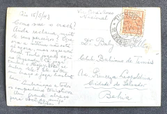 Cartão Postal - Rio de Janeiro - Registrado em 15 de maio de 1943 do Rio Para Bahia Porteado com Netinha 200 Réis - comprar online