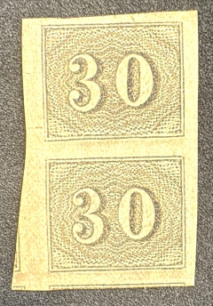 Império - Numeral Vertical 30 réis - Par Vertical Novo (125 Uf's)