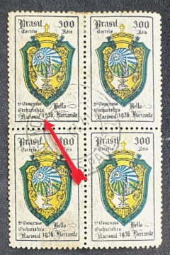 Comemorativos - Variedade - Selo superior esquerdo com "9" de 1936 com defeito!