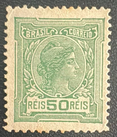 Alegorias 50 réis verde sem filigrana novo - RHM-157 (470 Uf's)