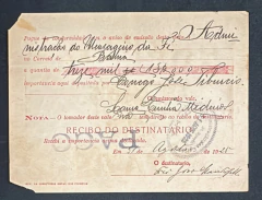 Brasil 1925 - Vale Postal Nacional, Circulado, Emitido na Paraíba, Com selo Depósito 10$000+2$000+1$000, e Porteado com - comprar online