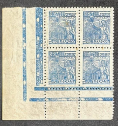 Netinha 1.200 Réis - Filigrana "O" Horizontal - Quadra Nova - Canto de Folha - RHM 393C - 48 Uf's