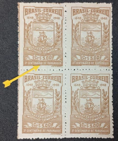 Variedades - Comemorativo (C-238A) - Quadra com `RI` de Centenário Unido.