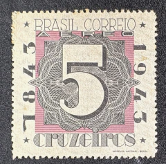 Aéreo - Variedade - A050 B1 - "1" de 1843 c/ flâmula.