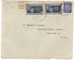 17556 Israel Frente De Envelope Circulado P/eua Ano Novo