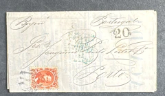 Brasil, Império - História postal, Revista comercial circulada em 1874 da Bahia para Portugal portea