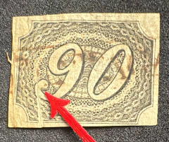 Inclinado 90 Réis - (Tipo I) Sem Pigmento Azul - Com Pliê - RHM 007ASP - Usado - 1400 Uf's