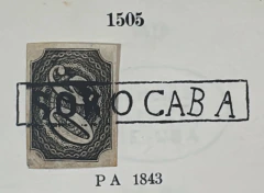 Inclinado 90 Réis - (Tipo II) Sem pigmento azul, com carimbo SOROCABA- RHM 007SP - Usado - 2400 Uf's