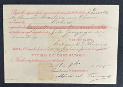Vale Postal enviado da Bahia, no valor de 265$500 Réis. Porteado em 2000 réis (par de selo Madrugada 1000 Réis - RHM 89) - comprar online
