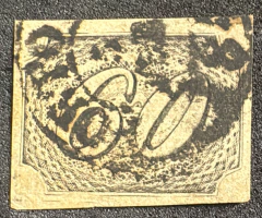 Inclinado 60 Réis - (Tipo I) Sem Pigmento Azul - RHM 006ASP - Usado - 4.500 Uf's