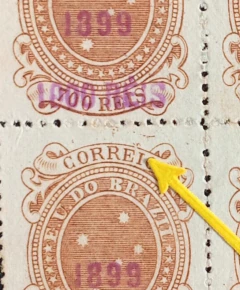 Cruzeiro Sobrestampado 1000/700 dt. 13 (134Aa) - 1 selo com a voluta superior partida - Novo - 300 U - comprar online