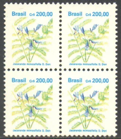 Brasil 684c Flora Brasileira Flores Azuis Quadra NNN