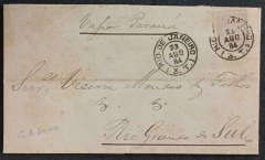 Sobrecarta completa com franquia isolada do selo de 100 réis "Cabecinha" da Emissão "Casa da Moeda" circulada do Rio de