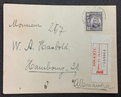 Envelope Registrado Porteado com 500 réis - Isolado Alegoria - Enviado para Alemanha (1911).