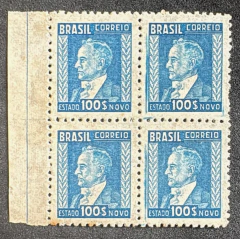 Brasil, Regulares (RHM#399C) Filigrana "O", Horizontal, Quadra Nova