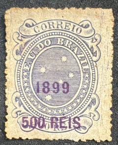 Cruzeiro Sobrestampado 500/300 Réis - Denteação 13 - RHM 132a - Cinza Ardósia - Novo - 170 Uf's