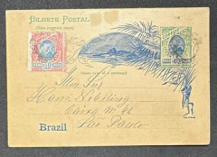 Bilhete Postal circulado em São Paulo (ida e volta) sem texto interno. Ambos os endereços são Caixa Postal 42, porém com - comprar online