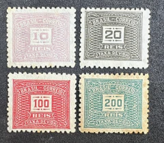Taxa Devida - Série completa nova - RHM X 76/79, filigrana "O".