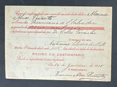 Brasil - História Postal (1914) Vale Postal Nacional postado na Agência de Santa Rita de Cassia, Bah - comprar online