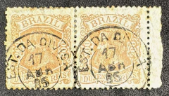 D. Pedro 200 Réis Cabeça Pequena - RHM 50 - 870 Ufs - com carimbo EST. DA DIVISA.