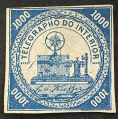 Telégrafo 1000 Réis, algarismos redondos - Novo - 5200 ufs (catálogo 2019).