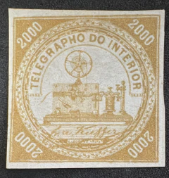 Telégrafo 2000 Réis, algarismos redondos - Novo - 1700 Ufs (catálogo 2019).