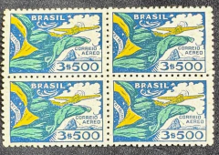 Aéreos - Quadra nova, filigrana "O" - RHM A 37 (antiga classificação de letras menores A 37A).
