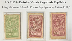 Telégrafos - Alegoria - T 12, T13, e T13A - 2680 Ufs (catálogo 2019).