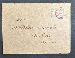 Brasil 1893 - Envelope circulado em 1893, enviado do Rio de Janeiro para Rio Pretro (MG), porteado com selo tintureiro 1